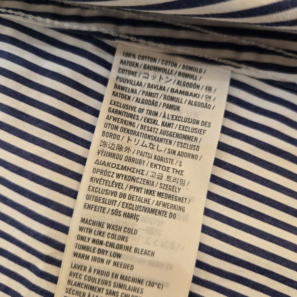 Abercrombue Women's Striped Blue and White Shirt - Picture 6 of 7